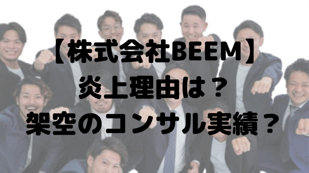 株式会社BEEMの炎上理由は？架空のコンサル実績が原因？