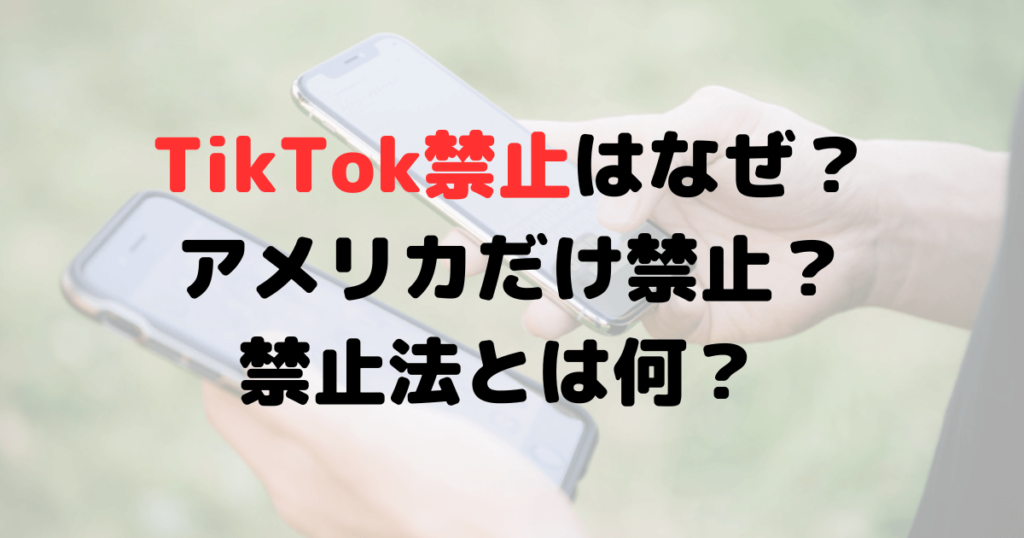 TikTok禁止はなぜ？禁止の国はアメリカだけ？禁止法とは何？