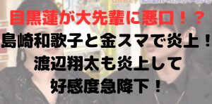 島崎和歌子と目黒蓮の炎上理由は？渡辺翔太も？金スマでの失礼発言が原因？